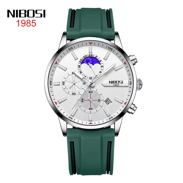 2021 New NIBOSI Brand Fashion Watch For Men Quartz Sports Stainless Steel Waterproof Chronograph Mens Watches Relogio Masculino N