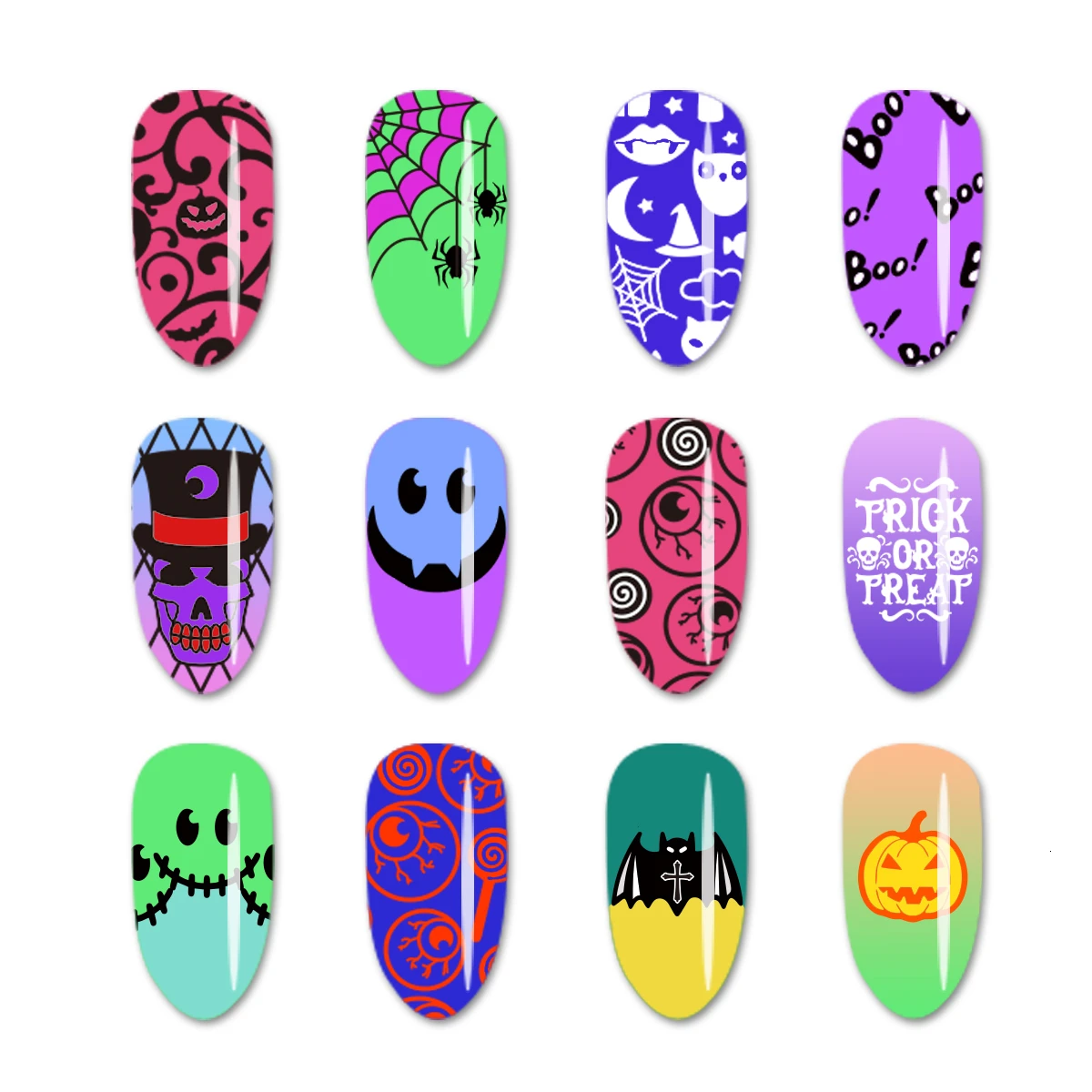 

6cm Nail BeautyBigBang Stamping Plates Halloween Ghost Face Bat Image Stainless Steel Template Mold Nail Art Stamping Plates