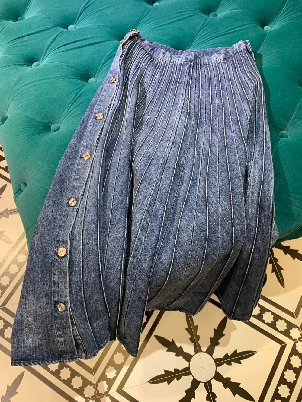 winner new women pleated denim skirt female casual skirt rmsx 10.21