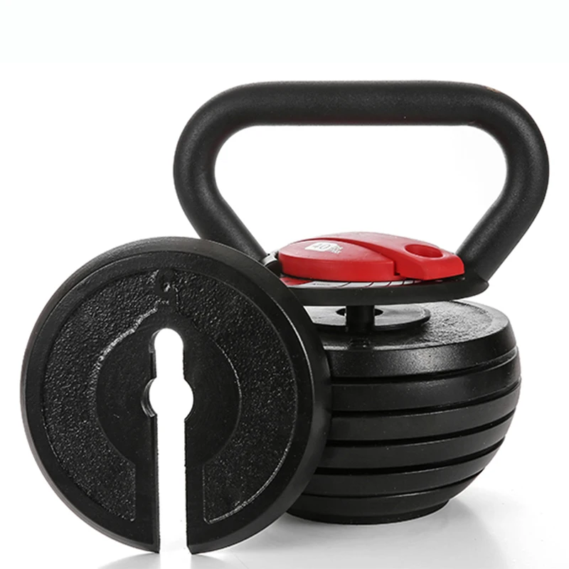 

40lb 7-gear adjustable Kettlebell men's adjustable squat fitness training portable dumbbell 20kg women's fitness Kettlebells