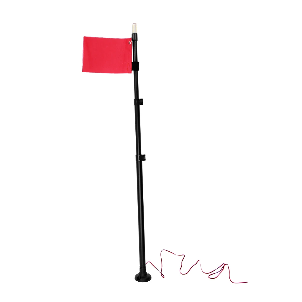 

Kayak Canoe Boat Safety Flag Pennant with Pole Light Combo for Night Travel