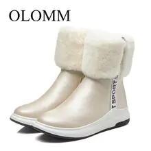 OLOMM/ г. Новые женские полусапожки осень-зима большого размера удобные ботинки martin с круглым носком женские AB-09