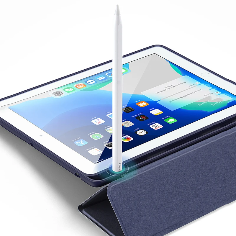 Чехол для iPad 10,2 дюймов откидная подставка с функцией автоматического сна смарт-чехол 7-го поколения A2197 A2123 защитный чехол с держателем для ручек HY007
