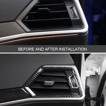 

Left hand drive For BMW 3 Series G20 2019-2020 Dashboard Side Air Conditioning Outlet Vent Decorative Trim fiber black 2pcs