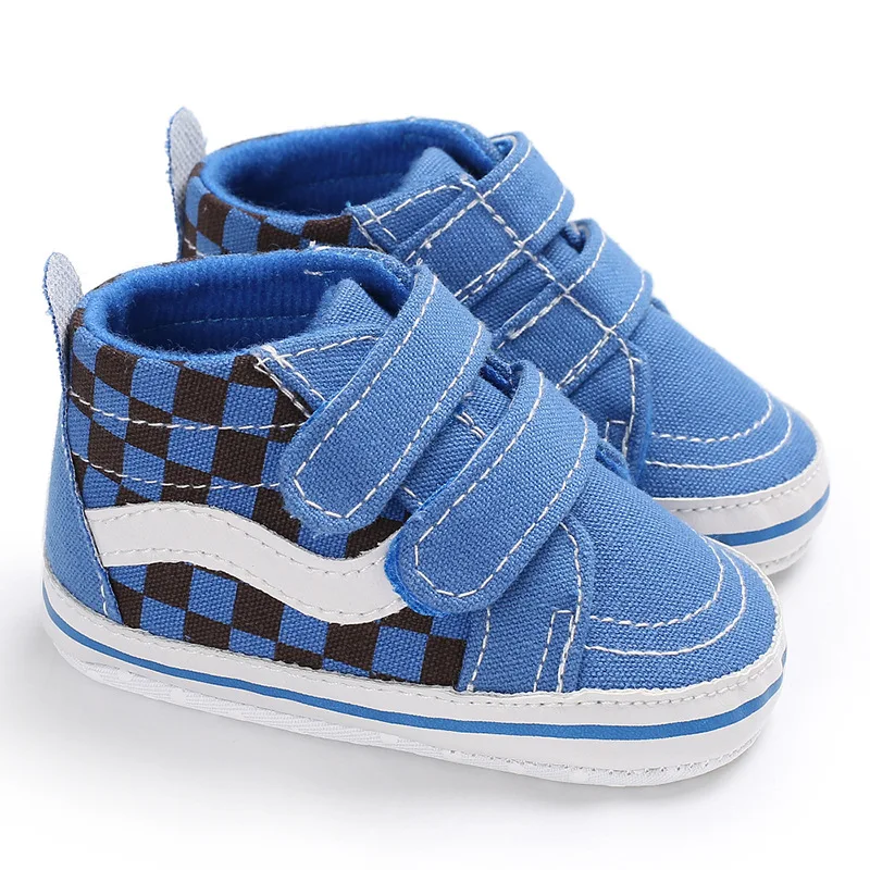 E& Bainel/обувь для мальчика, классические парусиновые спортивные сникерсы на мягкой подошве, противоскользящая обувь для новорожденных мальчиков, мягкая детская обувь для первых шагов - Цвет: blue gezi