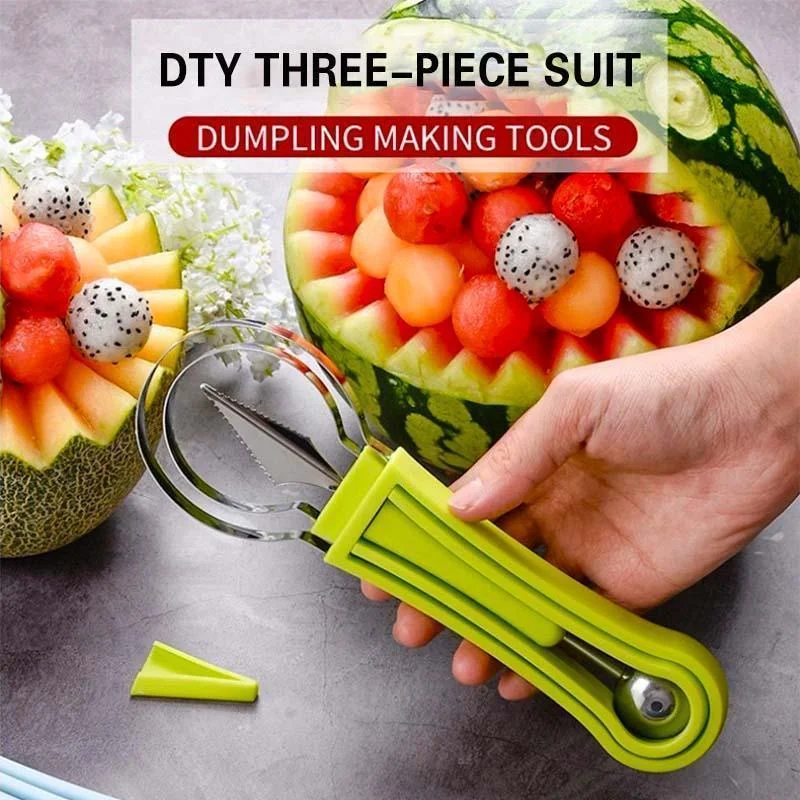 3 in 1 Stainless Steel Melon Baller Scoop Set Includes - Temu