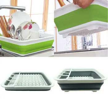 

Foldable Dish Drainer Collapsible Large Folding Draining Board Plates Cutlery Stand Racks Home Kitchen Accessories Organizer