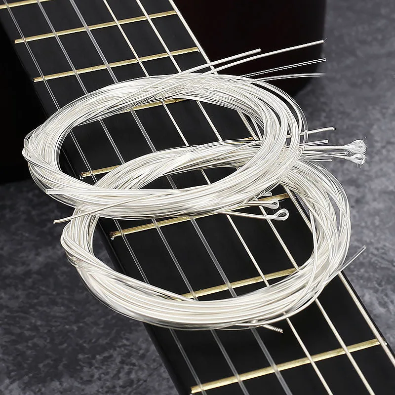 

6Pcs Guitar Strings Nylon Metal Bright Tone Extra Light Medium Acoustic Guitar Strings Rainbow Colorful For Folk E A