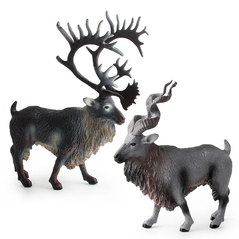 

New Style Model Wild Animal Model Christmas Snow North America Reindeer Lay Angle Goat Static Model Ornaments Toy