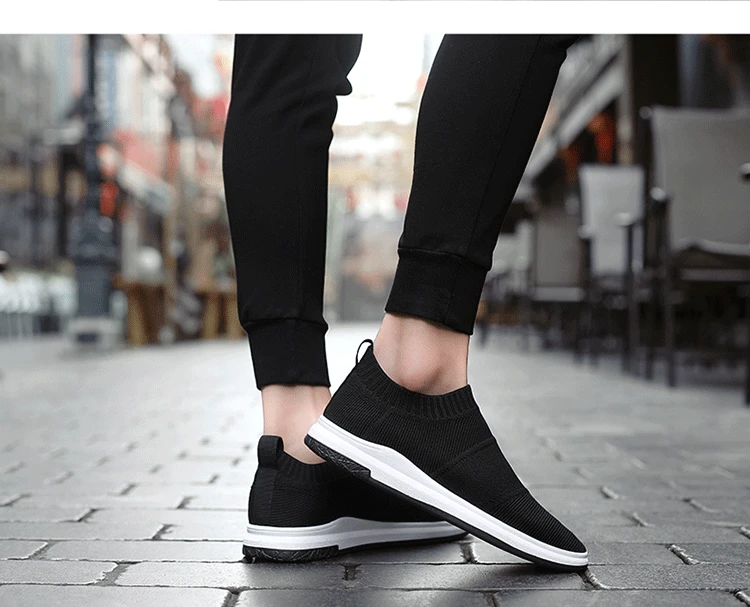 Breathable Sport Athletic Running Shoes for Men Breathable Stretch Socks Sneakers Men Super Light Outdoors Jogging Trainers