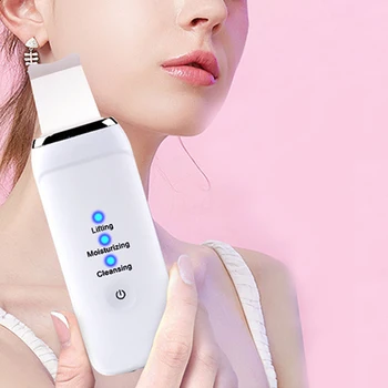 

Ultrasonic Skin Scrubber Deep Face Cleaning Machine Face Cleaner Blackhead Removal Anti Wrinkle Skin Lifing Peeling Tool Spatula