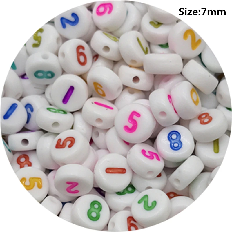 CHONGAI 20/50Pcs Cube Acrylic Number Beads Single Number 0-9 White Square  Bracelet Jewelry Making Beads 10*10mm