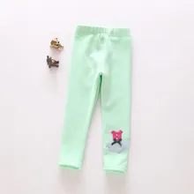 Осенняя новая стильная рубашка для девочек, повседневные милые Стрейчевые брюки с вышивкой из чистого хлопка и лайкры,, леггинсы