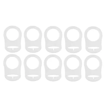 

10 pcs Button Silicone Ring Mam Pacifier Holder Mannequin Clip Adapter Transparent
