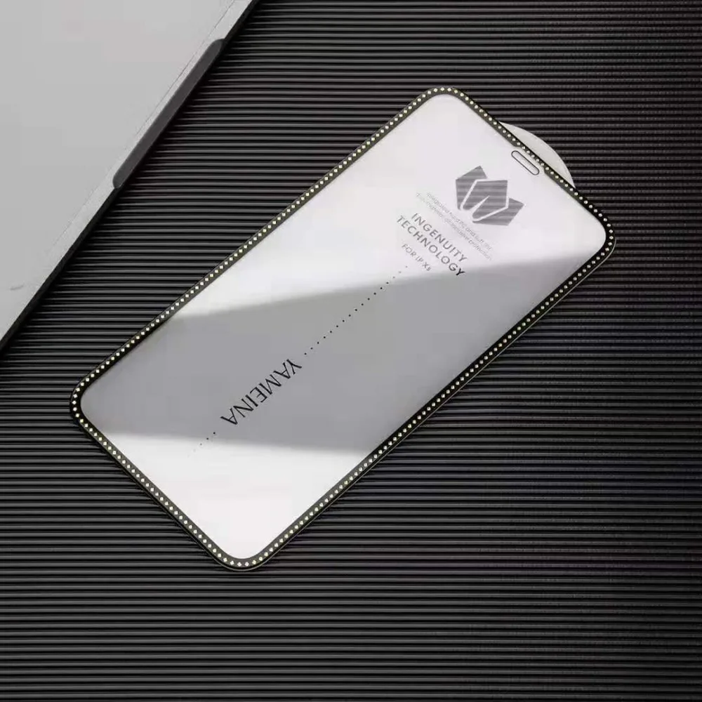 Роскошная блестящая Алмазная пленка из закаленного стекла для iPhone 11 Pro MAX XR XS MAX X6 6S 7 8 Plus, защита экрана, полное покрытие, стеклянная пленка