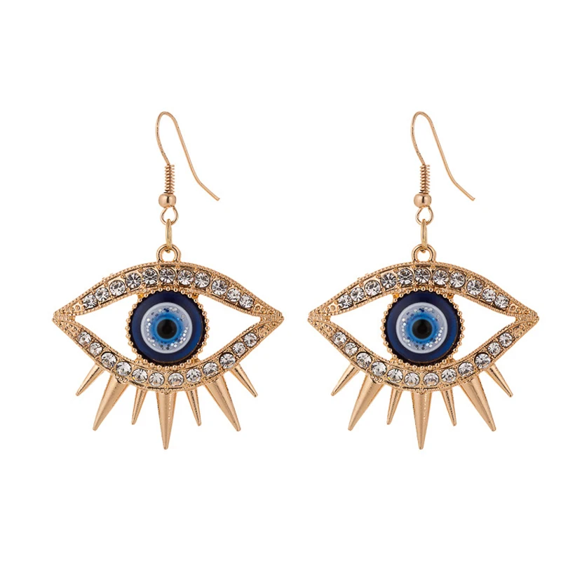 Dangle earrings drop earrings long earrings crystal tassel earrings Rhinestone Evil Eye Statement Tassel Dangle Earrings for Women