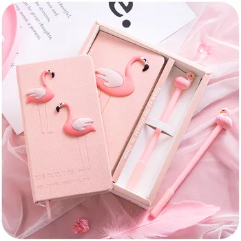 

Pink Flamingo Journal Diary Notebook Notepad Scrapbook Album Journal Drawing Book with Pen Office School Navidad Gift Box Set