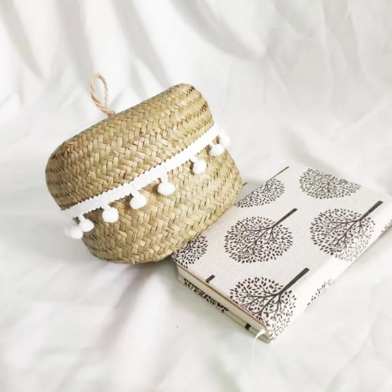 

New Natural Seaweed Woven Baskets Flower Basket Household Decoration Storage Baskets