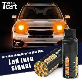 

Tcart 2pcs Car Turn Signal Light T20 7440 LED Bulbs 3030 60smd LED CanBus lamps For Subaru Forester 2017 2018