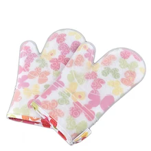 1 шт. печатные рукавицы силиконовые рукавицы для печи хлопковый горшок держатель толстые кухонные микроволновые гриля выпечки барбекю приготовление пищи перчатки