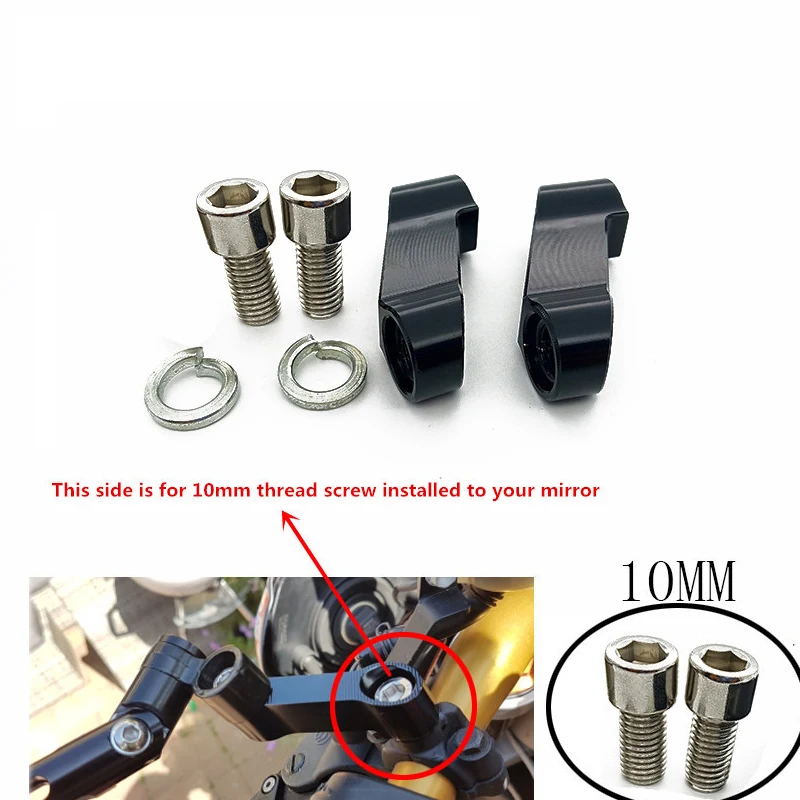 

For Honda CB400 VTEC CB1300 CB1100 CB500F CB600F Moto Parts 10MM Motorcycle Rearview Mirrors Extension Riser Extend Adapter