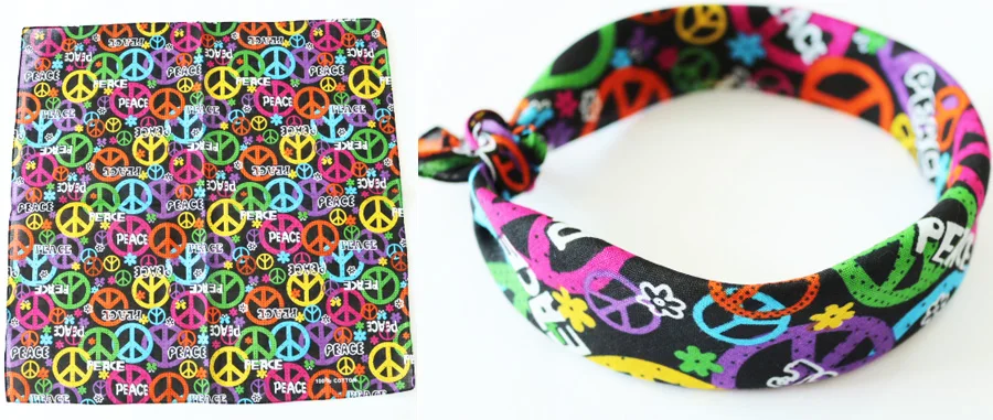 Peace Smiley Printing Cotton Bandana Men Hiphop Headscarves Sports Cycling Mask Headband wool scarf mens