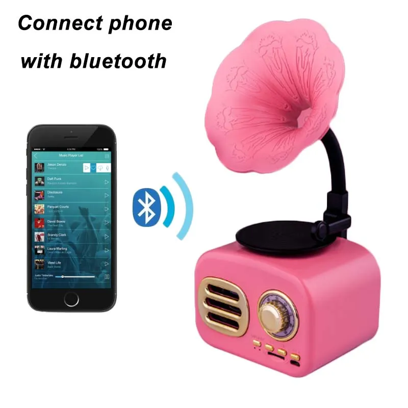 JINSERTA ретро отделка под дерево Портативный Мини Bluetooth динамик беспроводной громкий динамик открытый динамик звуковая система TF FM радио музыка