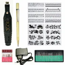 60 шт. Электрический микро гравер ручка Мини Diy вибро гравировальный инструмент набор для металлического стекла керамические пластиковые деревянные украшения