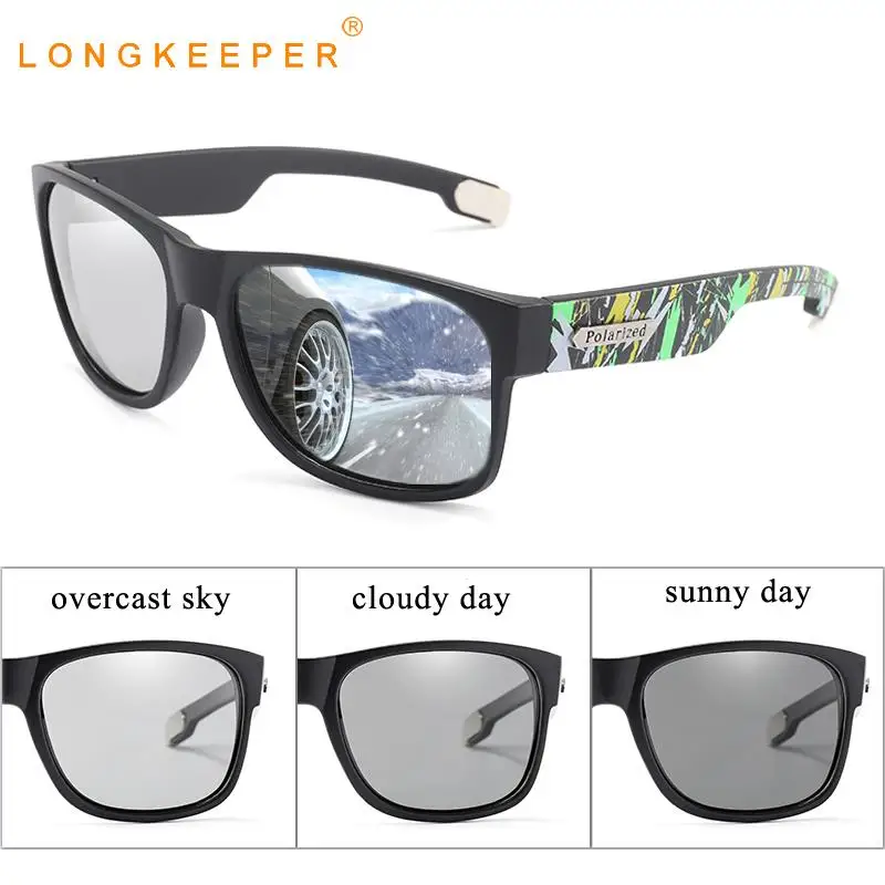 

LongKeeper Photochromic Sunglasses Men Polarized Chameleon Sun Glasses Fashion Driver Goggles UV400 Lentes Sol Hombre