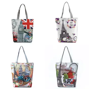 

Reuseable Tote Bag Cute Dogs plain tote bag Eco Friendly bag Dropshipping Floral Eco Shopping Bag Pets reusable bags