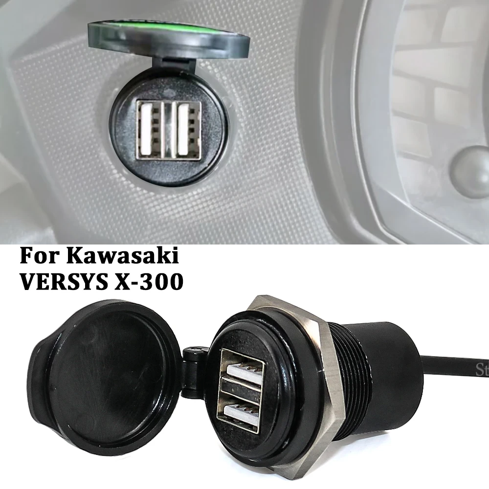 For Kawasaki VERSYS X 300 X300 x 300 12V 30A Motorcycle Dual USB