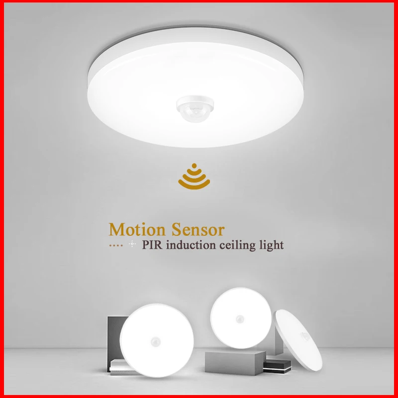 Led Motion Sensor Light 110v 220v Lamp With Motion Sensor Ceiling 15W 20W 30W Bedroom PIR Night Lights For Home Toilet Lighting