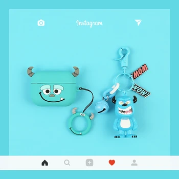 

For AirPods Pro Case Cute Cartoon With Ring Cover Luxury Accessories Keychain Silicone Case For Apple Air pods Pro 3 Dust Guard