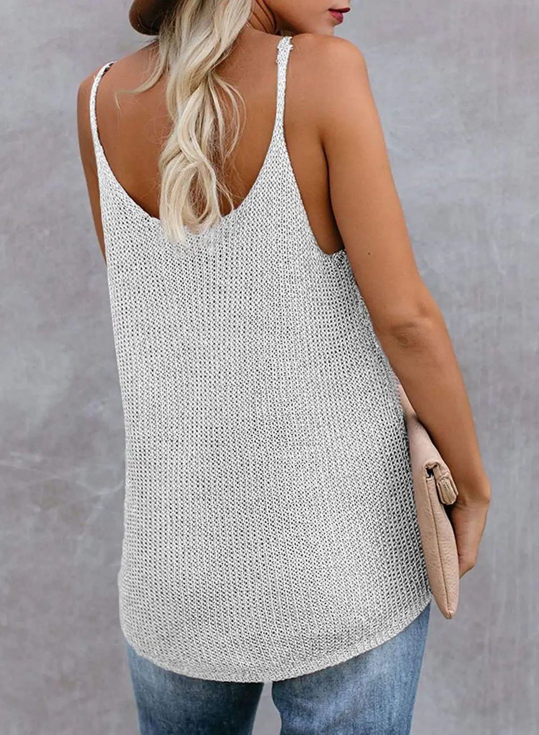 Colisão o Pescoço sem Mangas Sexy Tank Tops Verão Feminino Malha Colete Cor v Pescoço Camis Topos Casual Solto Camisola Tamanho Grande 33 cor colisão o pescoço sem mangas v