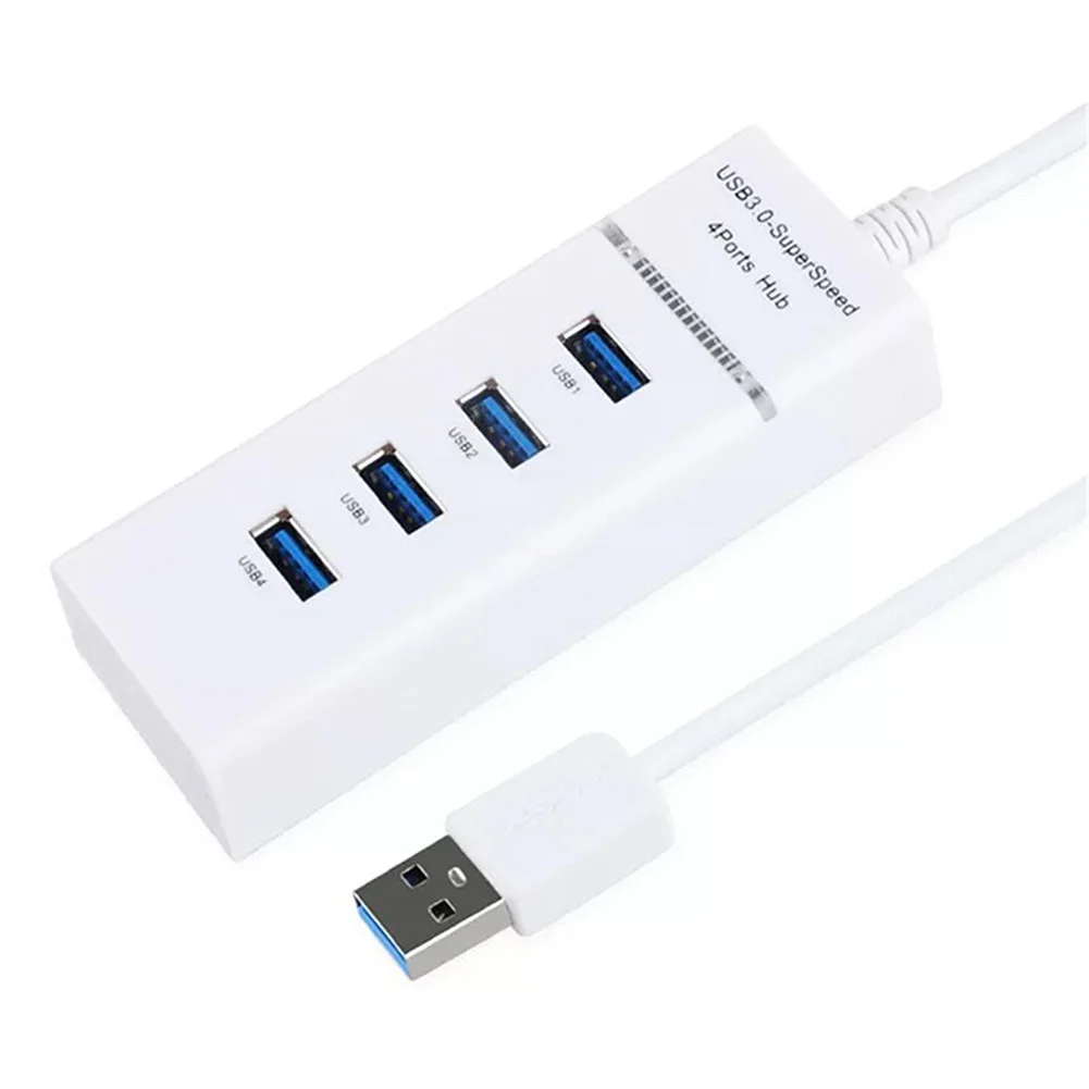 Один для четырех удлинителем USB мульти-Интерфейс разветвитель для Windows 7/Vista/XP USB 3,0 4 Порты и разъёмы хаб компьютера USB разветвитель - Цвет: Белый