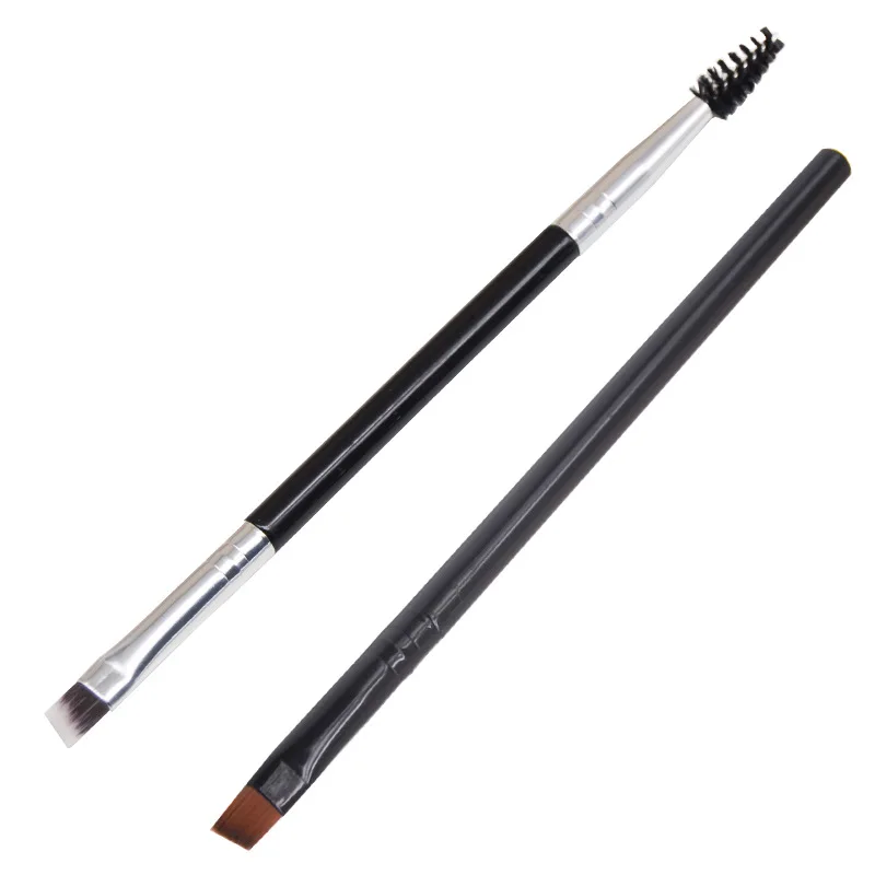 Factory Currently Available Oblique Double Headed Eyebrow Brush Eyelash Curler Spiral Brush Double-ended Makeup Brush Beauty Too