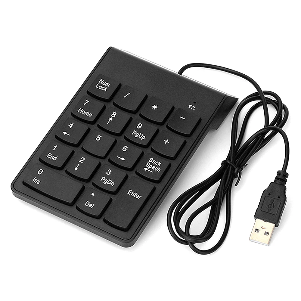 Проводная цифровая USB клавиатура тонкая мини-клавиатура с цифрами 18 клавиш для