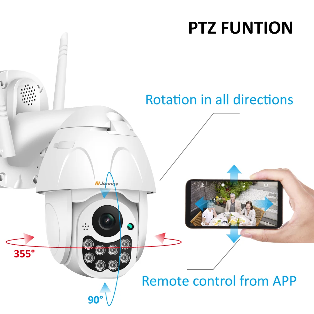 Jennov 1080 P PTZ IP камера Открытый Купол беспроводная видеокамера с Wi-Fi двухстороннее аудио 2MP панорамирование наклон CCTV сети наблюдения ONVIF