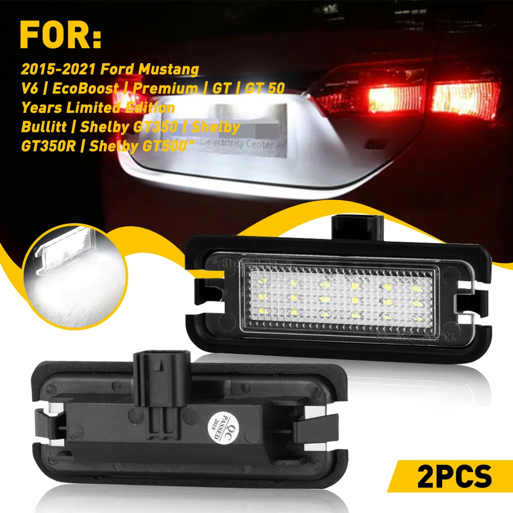 

2Pcs Car License Plate Lights Truck Assembly For Ford Mustang 2015 2016 2017 2018 2019 2020 2021 2022 Shelby GT350 GT Premium