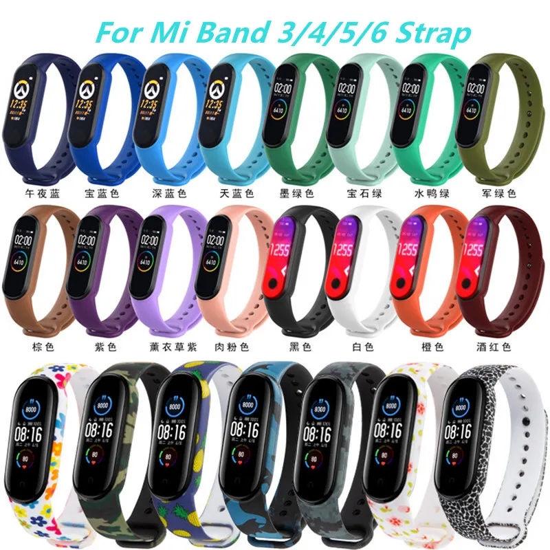 Colors strap For Xiaomi mi band 6 5 4 3 Sport Strap watch Silicone wrist strap For Xiaomi mi band 4 3 bracelet Mi band 5 4 Strap