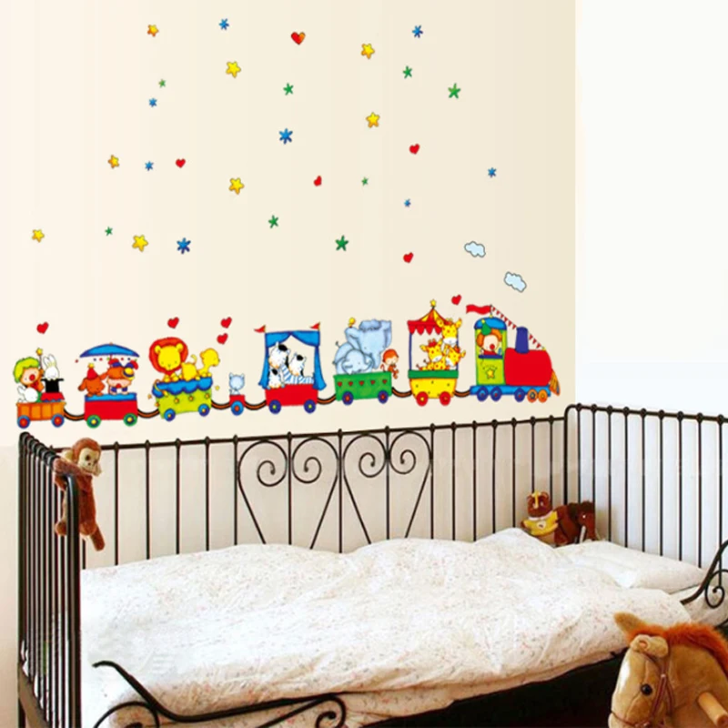 Art Vinyl Animal Circus Train DIY Removable Wall Stickers Parlor Kids Bedroom Home Decor Mural Decal | Дом и сад