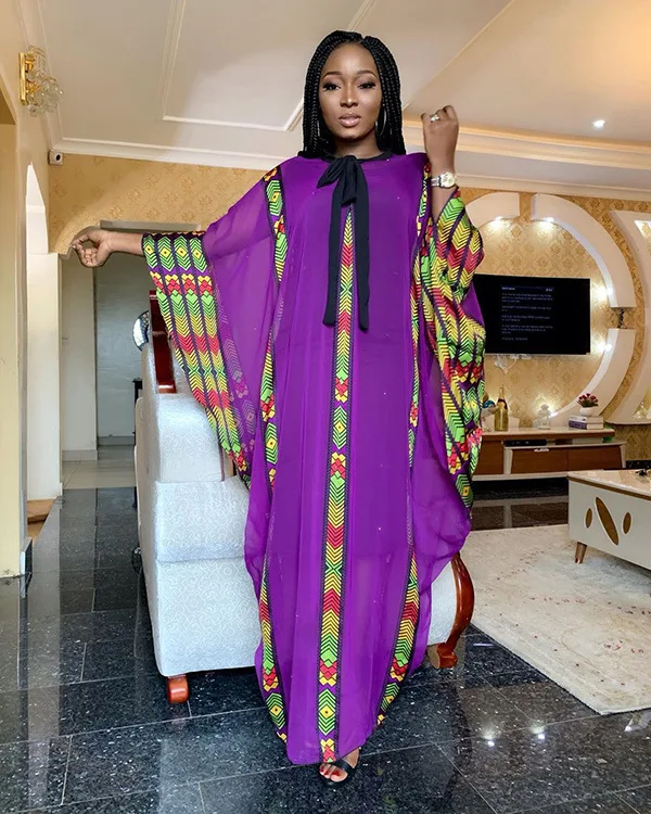 

В африканском стиле на высоком каблуке длинное платье рукав «летучая мышь» Модные круглый воротник, комплект из двух предметов, 3D с напечатанным узором; Юбка для девушек