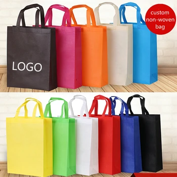 

20PCS Non-woven Bags Packaging Jewelry Cosmetic Advertising Shopping Storage Tote Bag Custom Three-dimensional Bag Print Logo
