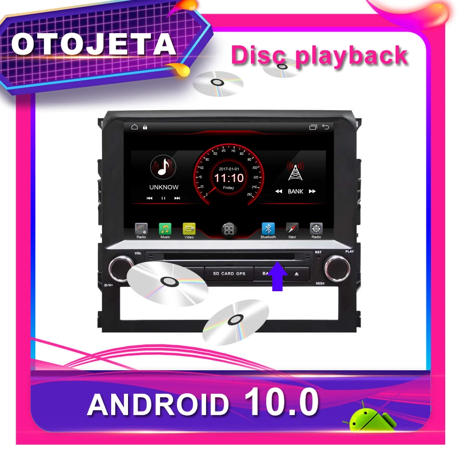 OTOJETA Автомобильный DVD Android 10,0 Автомобильный gps для TOYOTA LANDCRUISER LC200 автомобильный Радио мультимедийная лента рекордер bluetooth навигация