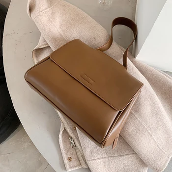 

[BXX] PU Leather Crossbody Bags for Women 2020 Lux Handbags Women's Designer Simple Solid Color Travel Shoulder Hand Bags 8A140
