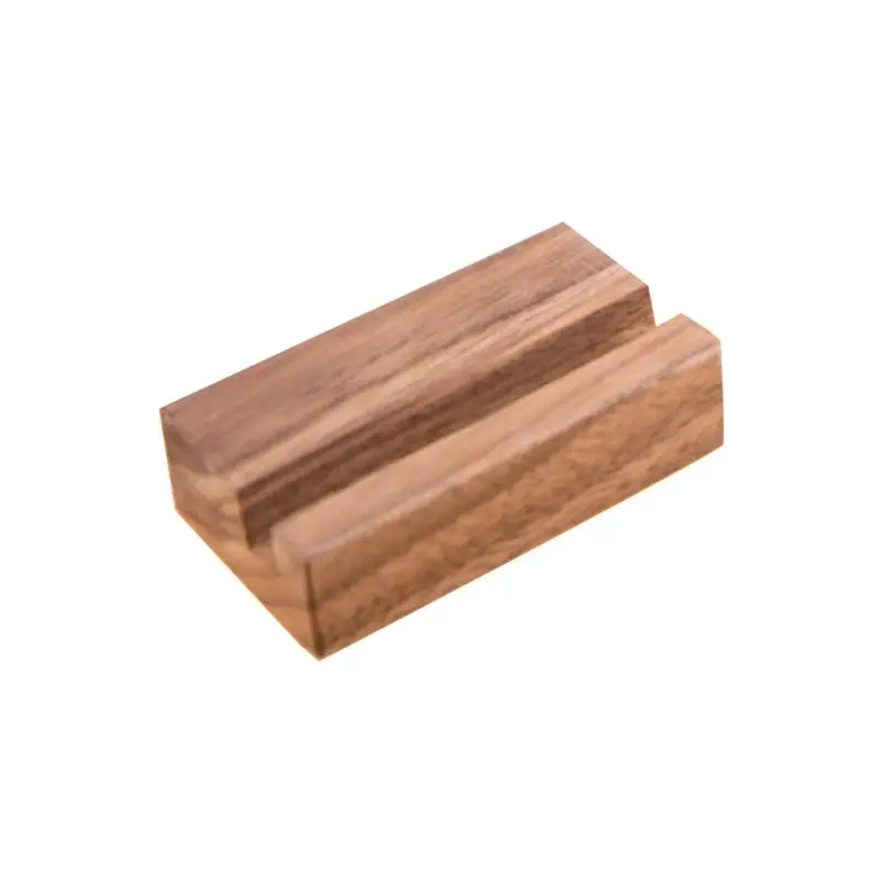 Black Walnut Beech Wood Business Card Holder Office Desk Wooden Photo Stand Name Memo Clips Organizer Storage Dinner Party Decor card holder desk organizer desk card holder