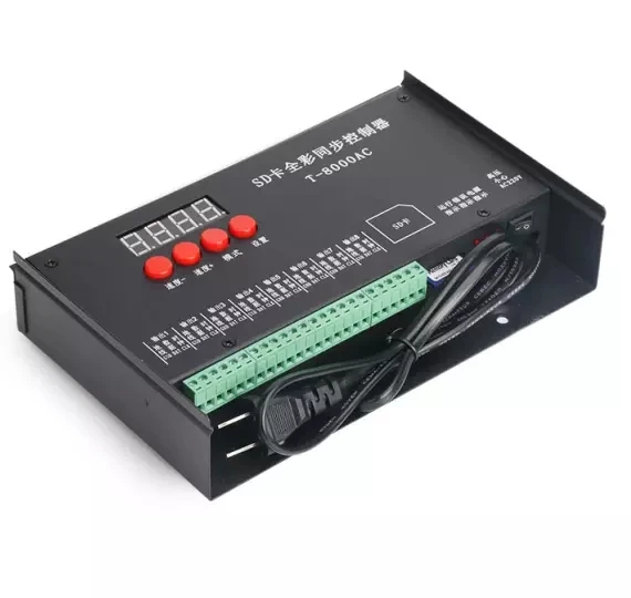 T-8000AC110-240V sd-карта 8192 пикселей контроллер для WS2801 WS2811 LPD8806 Макс 8192 пикселей водонепроницаемый непромокаемый RGB контроллер