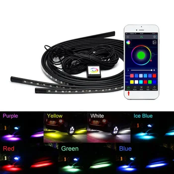 

Car LED strip Light Auto RGB Underbody Glow Kit App Control Double-sided tape