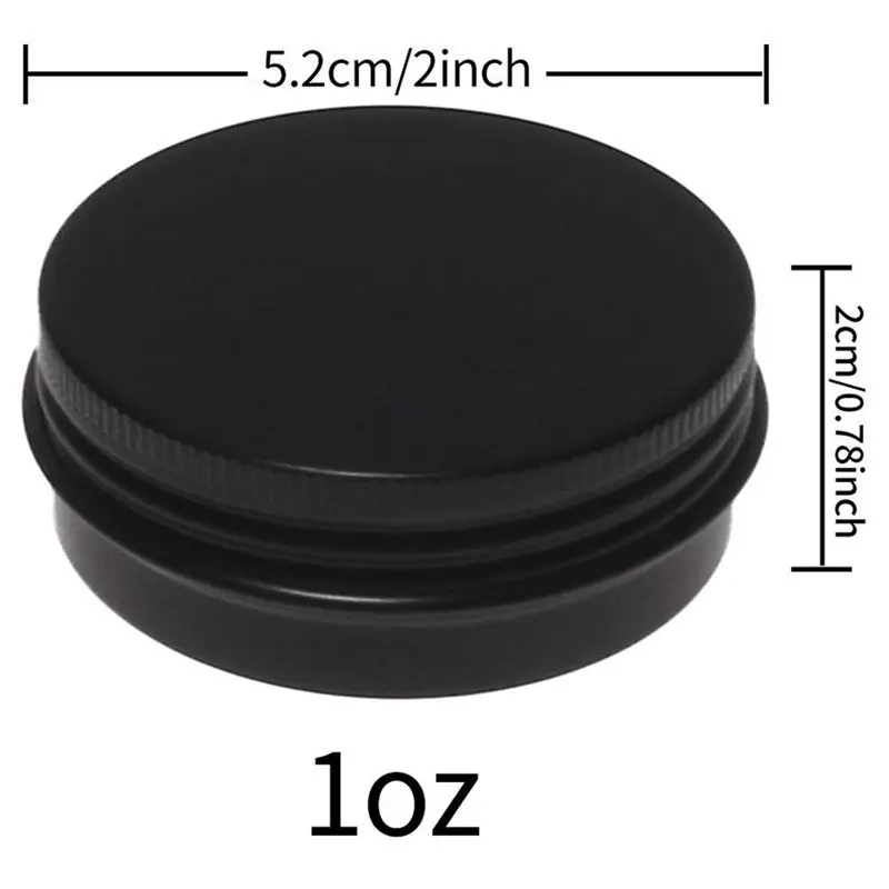 12Pcs 1Oz Black Aluminum Tin Jars Round Screw Lid Containers Empty Metal Storage Cans For Organizing Cosmetic Small Jewelry Orna
