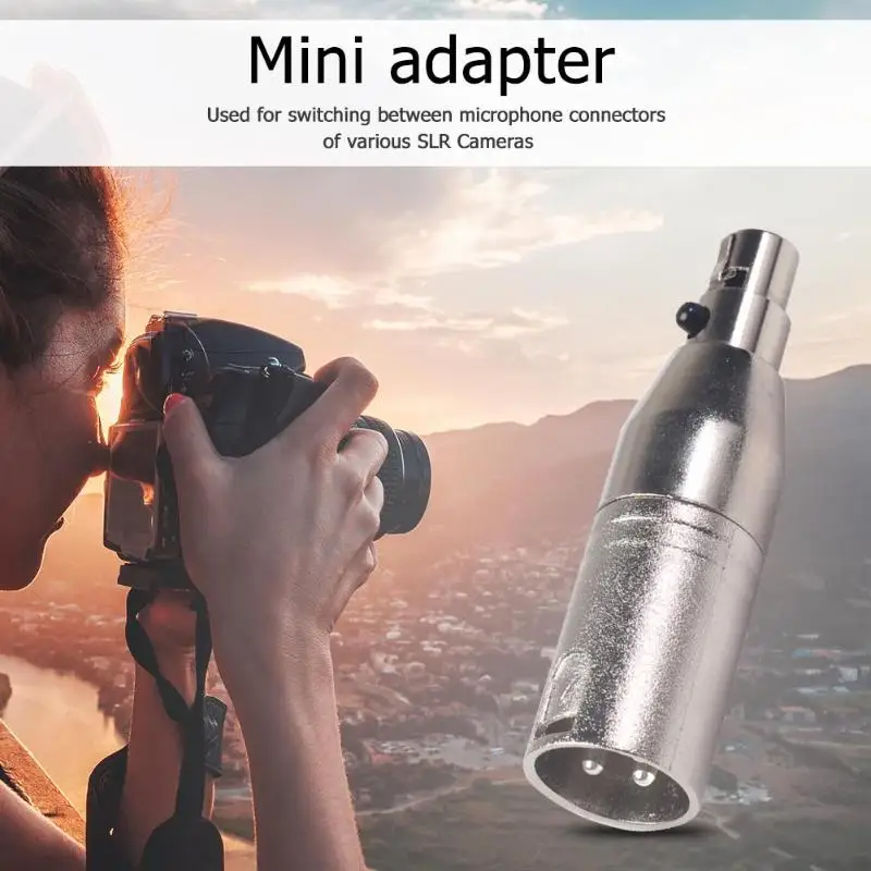 Mini XLR 3pin Female to XLR 3pin штекер адаптера для микрофона